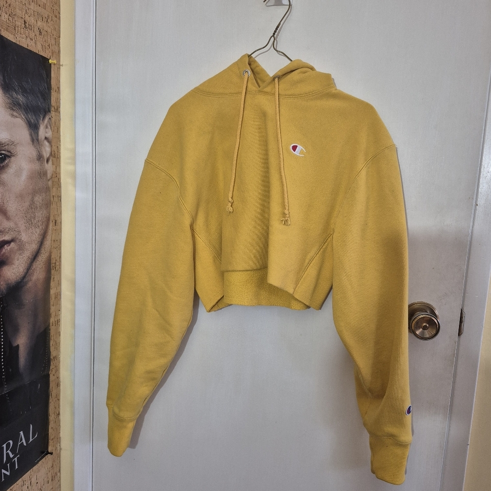 Reverse Weave Crop Hoodie